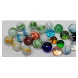 (25) Mables: Slag Glass, Mini, Clear, Bubbles, ...