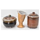 (3) Pieces of Hand Made Art Pottery