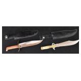 (2) Fixed Blade Knives & Sheaths, Hunting...