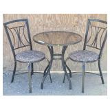 (3-pc)  Patio Bistro Set w/ Cushions