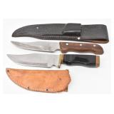 (2) Fixed Blade Hunting Knives w/ Sheaths