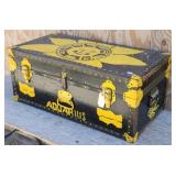 Vtg Hand Painted Yellow & Black Trunk - Aquarius