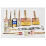 (9) Paint & Stain Brushes + Brush Roller Cleaner
