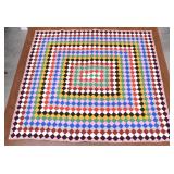 Hand Made Around the World Pattern Quilt 7