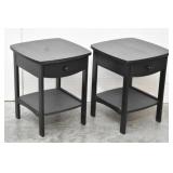 (2) Black Accent End Tables w/ Drawer