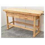 Wooden Workbench w/ 4 Drawers