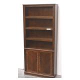 Dark 34"  Four Shelf Book Case Shelf Unit w/ Doors