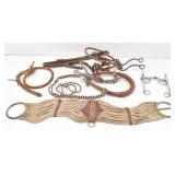 Western Horse Tack: Mohair Cinch, Bits, Rope