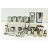(17) Sockets Mixed Lot & Ratchet