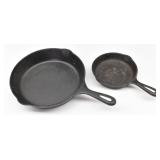 (2) Cast Iron Skillets 6" & 10"