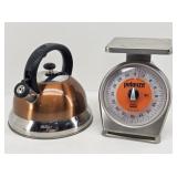 Pelouze Scale & Copper Tea Kettle