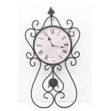 Metal Scrolly Wall Clock Roman Numerals 24" Long