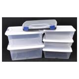 (5) Clear Totes & Small Parts Organizer
