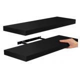 (2) VASAGLE Black Floating Wall Shelf LWS26BK NIB