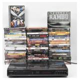 Curtis Blu - Ray Disc / DVD Player & 70 DVDs