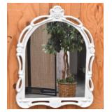 Heavy Enamel Wrought Iron Frame Mirror 21x28"