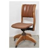 Antique W H Gunlocke Oak Office Chair