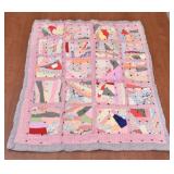 Hand Made Crazy Quilt 79" X 55"