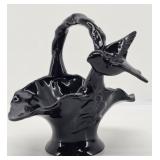 Vintage Camark Black Pottery Bird Planter