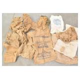 Antique Idaho Bean Bags & Blue Seed Flour Sack