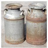 Two Antique Milk / Cream  Cans  24" Tall