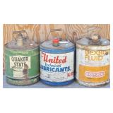 (3) Vintage 5 Gallon Oil Cans