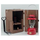 1976 Coleman RED Lantern w/ Wood Case
