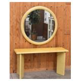 Karl Springer Style MCM Large Mirror & Entry Table