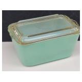 GLASBAKE USA Jadeite Green Refrigerator Loaf Dish