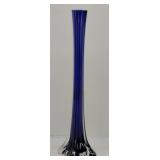 AAC Handcrafted Bud Vase Cobalt Murano Style 16"