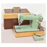 Singer Model 185 Green Portable Sewing Machine