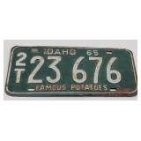 1965 Idaho Famous Potatoes License Plate