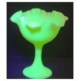 Fenton Frosted Custard Uranium Glass Persian ...