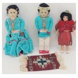 Navajo Beaded Indian Souvenir Dolls,