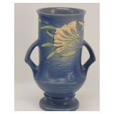 Roseville Art Pottery Blue FREESIA Handled Vase