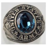 Sterling Silver United States Army Ring 15.4gtw