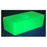 Jadeite Uranium Glass Refrigerator Box w/ Lid
