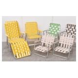 (6) Classic Vintage Webbed Aluminum Lawn Chairs