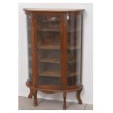 Antique Clawfoot Curved Glass Curio Cabinet