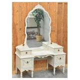Vintage Shabby Chic Painted Vanity w/Mirror
