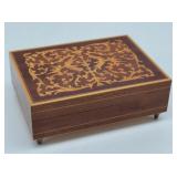 Vintage Italian Inlaid Wooden Music Trinket Box