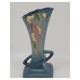Roseville Art Pottery Blue SNOWBERRY Handled Vase