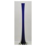 Handcrafted Bud Vase Cobalt Murano Style 20"