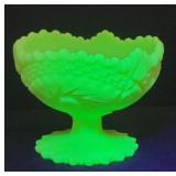 Fenton Frosted Lime Sherbet Uranium Glass ...