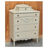 Vintage Shabby Chic Painted 5 Drawer Dresser