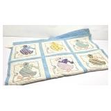 Embroidered DUCKLING Baby Quilt 35" x 49"