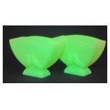 (2) Fenton Frosted Custard Uranium Glass ...