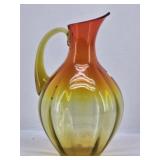 Blenko Optic Pitcher Tangerine & Amberina
