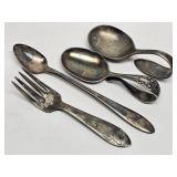 (4) Silverplate Baby Utensils