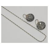 925 Sterling Necklace & Israel Earrings - 18.0 gtw